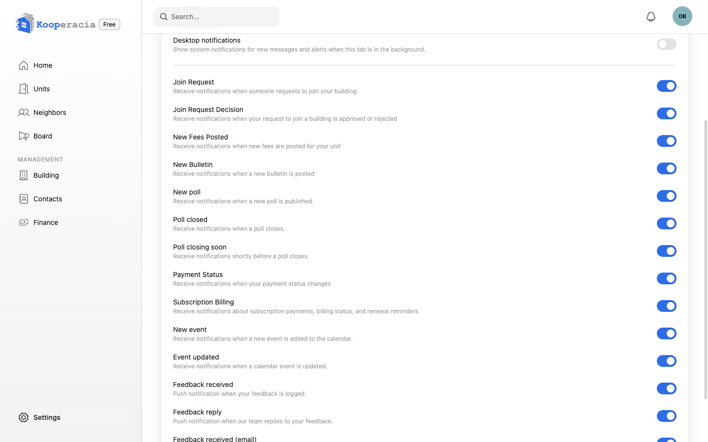 Notification preferences